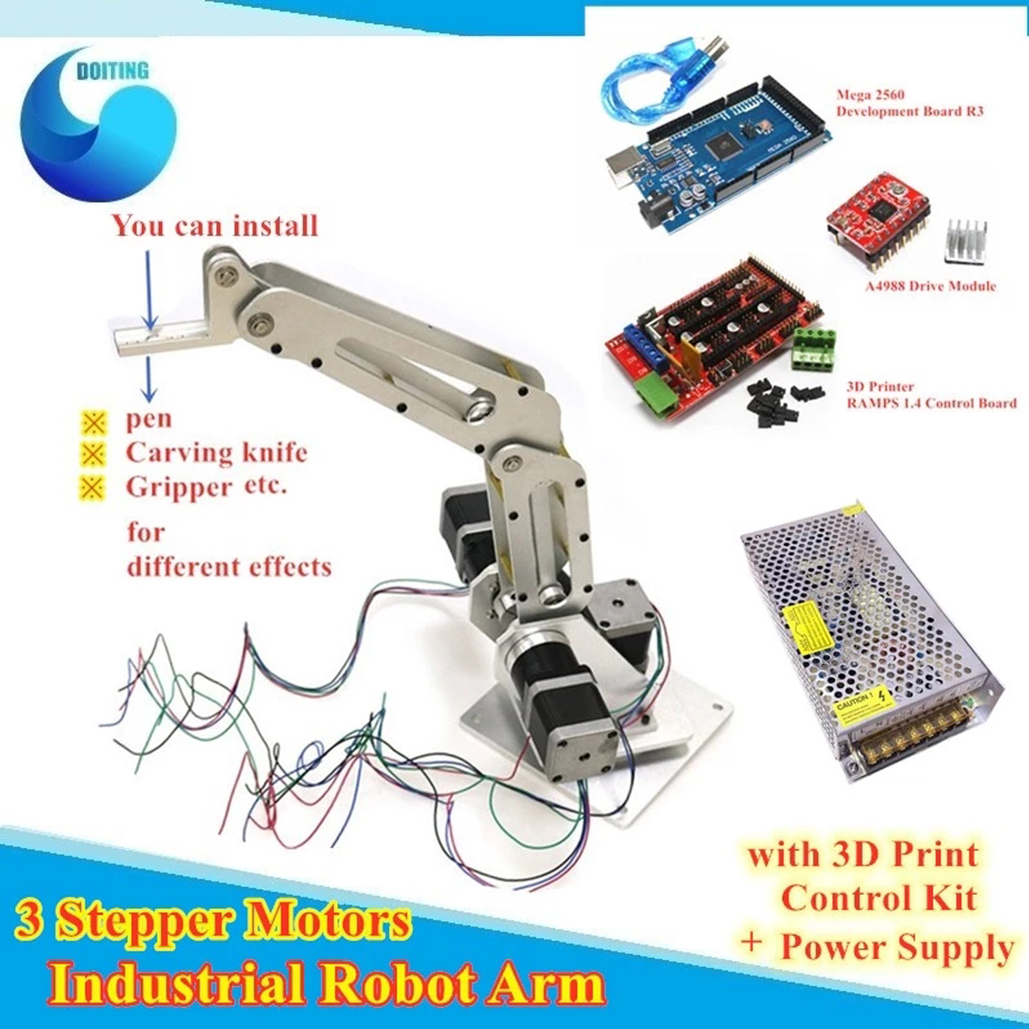 3D Printing Robot Arm - 3DOF Robot Mechanical Arm Industrial Robot