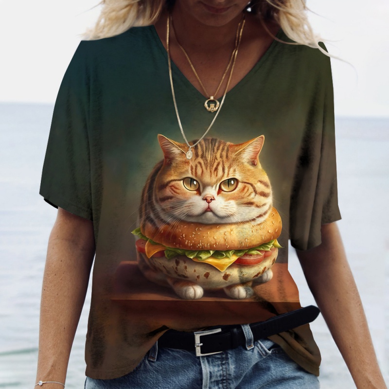 3D Printing Food - Fun Cat Food Pattern T Shirt