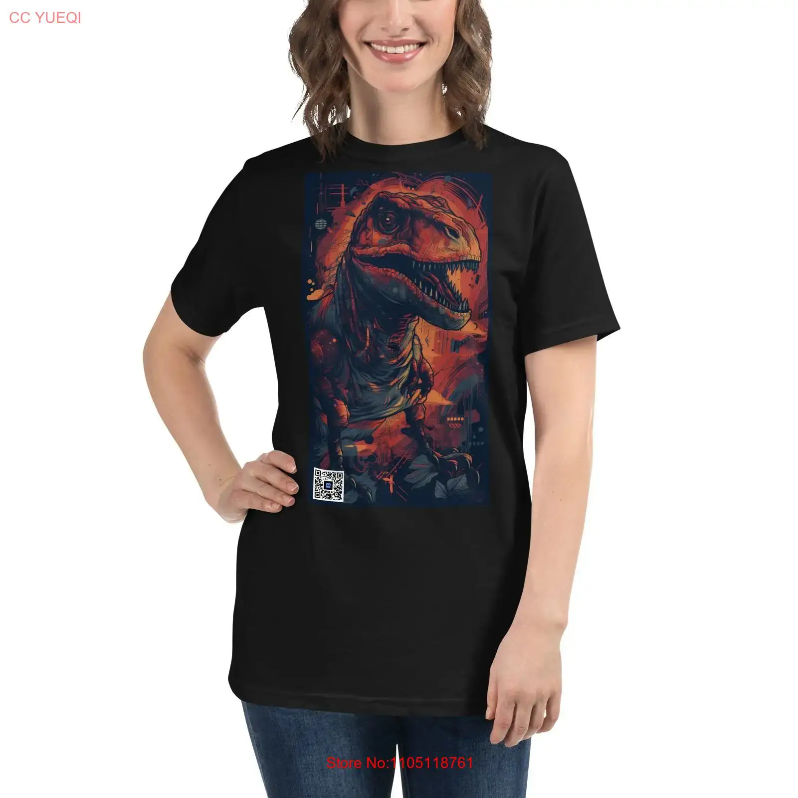 3D Printing Qr Codes - Dinosaur T Shirt smartphone camera scannable