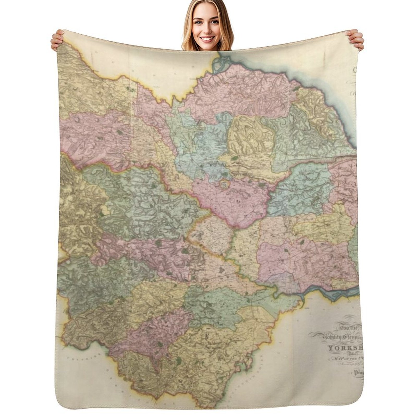 3D Printing Yorkshire - Yorkshire: God`s own country. Vintage Map