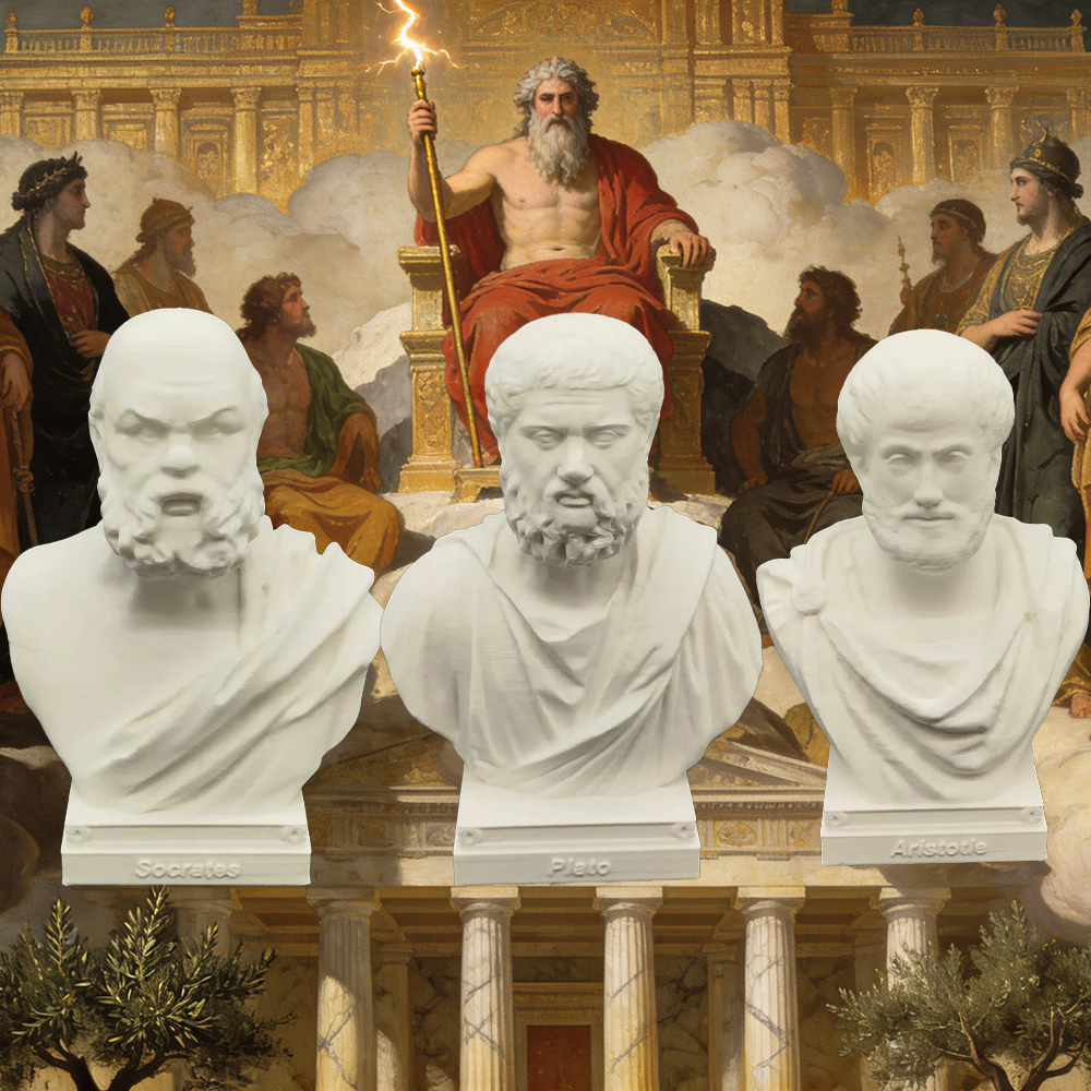 3D Printing And Additive Manufacturing - 10/15/25cm Socrates Plato Aristotle Bust Model