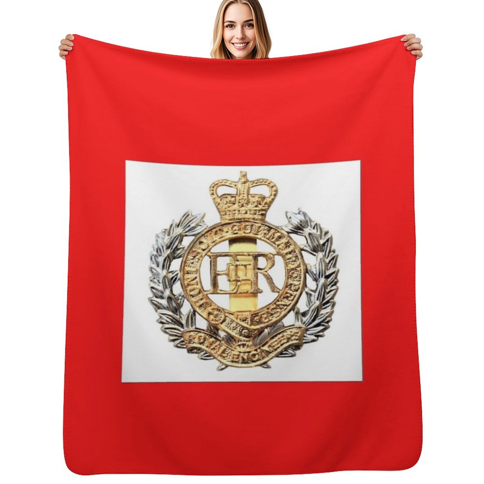 3D Printing Engineer - Royal Engineers Cap Badge Throw Blanket