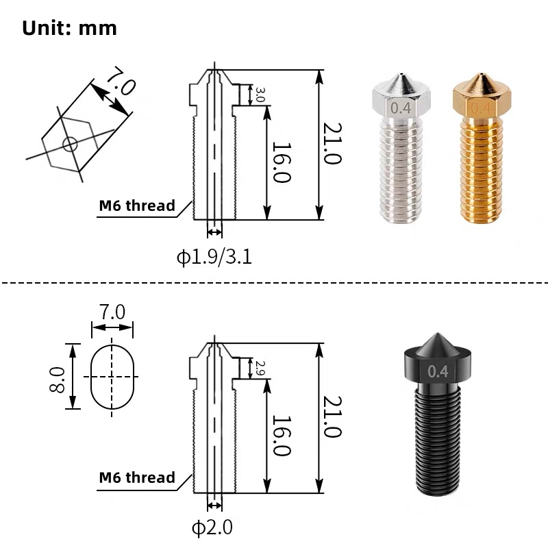 Volcano Nozzle For Artillery S - đánh giá và giá 3D Printer Nozzle Brass