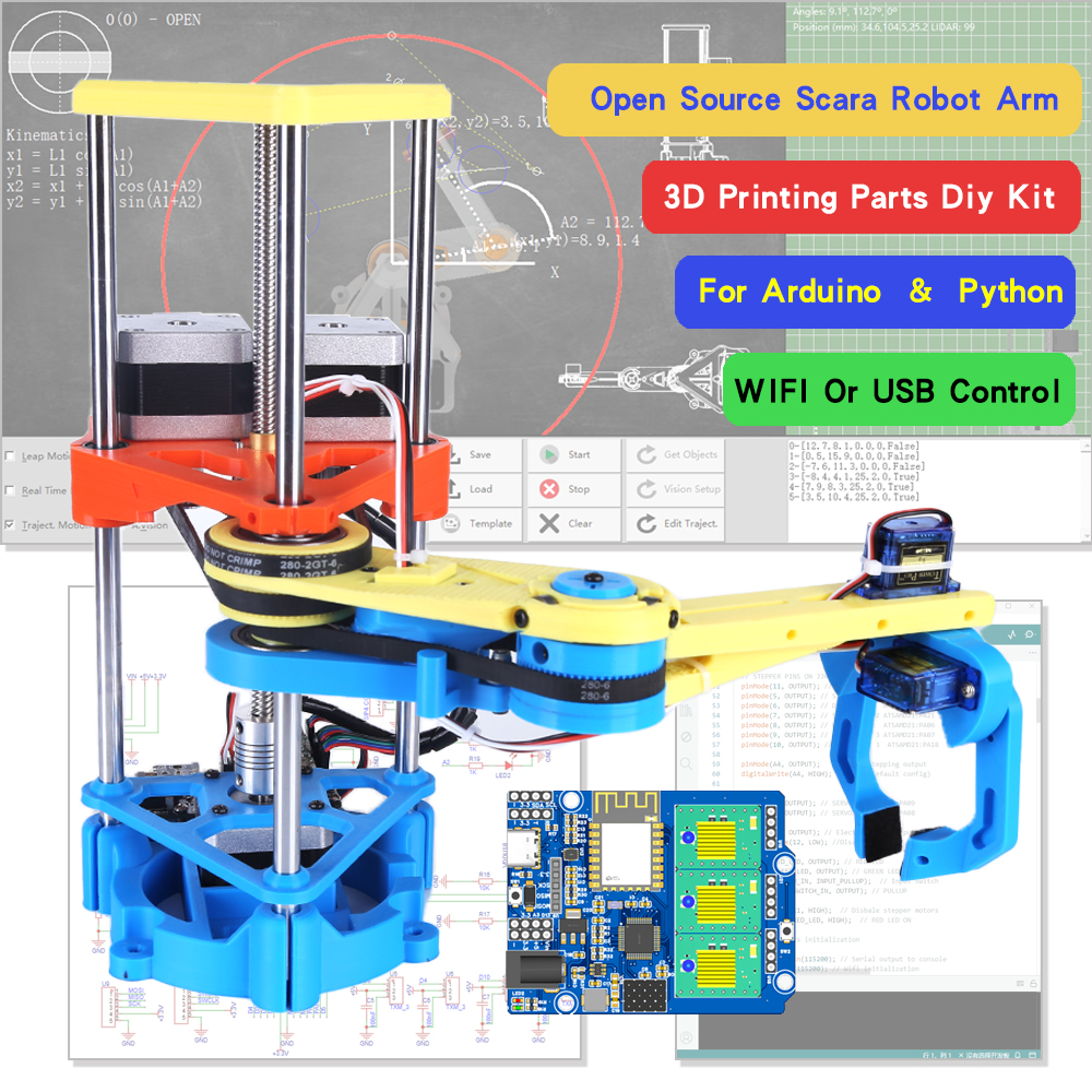 Multi Axis Scara Robot Arm 3D  - đánh giá và giá 3D Printing Robot Arm