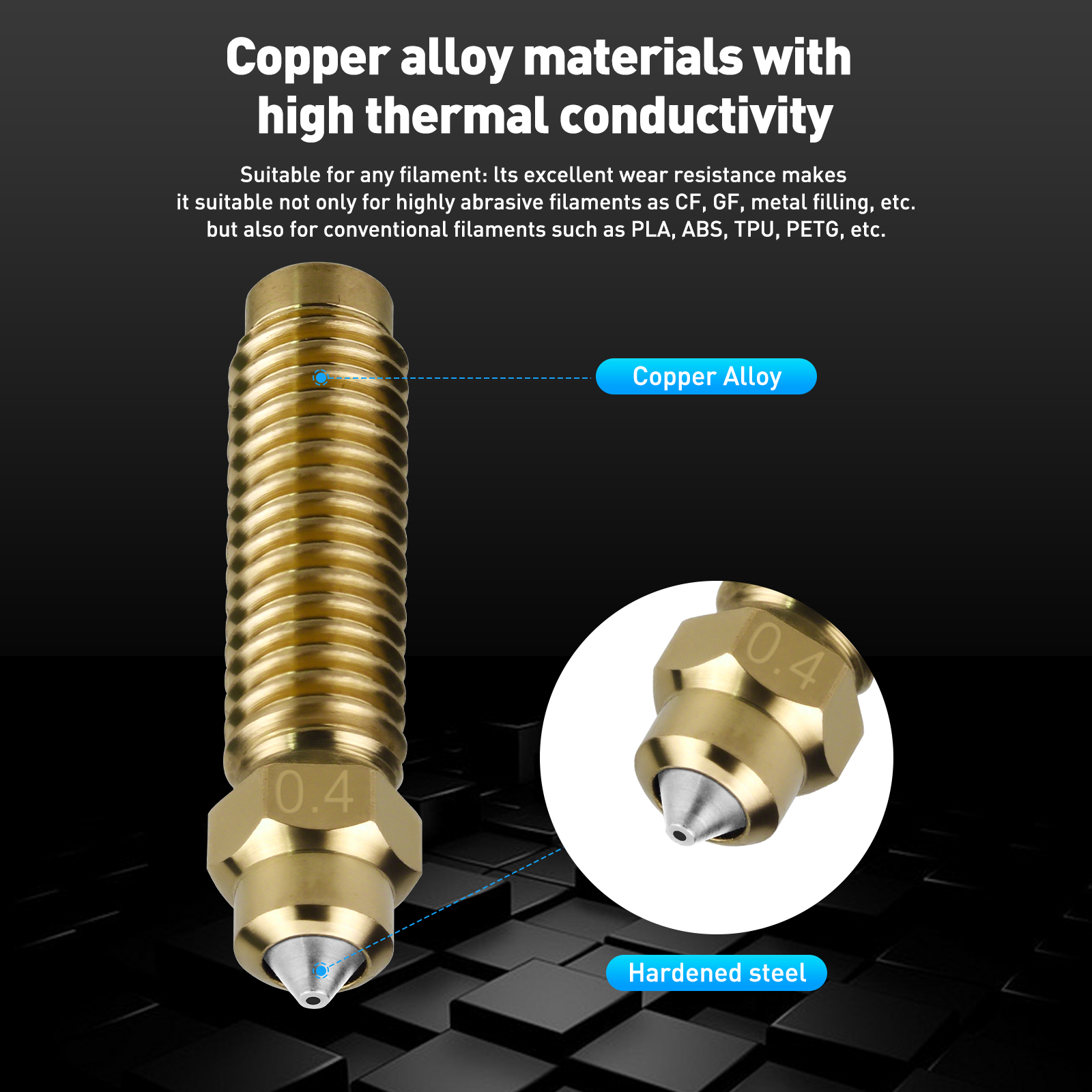 For ELEGOO Centauri Carbon 0.2 - đánh giá và giá 3D Printer Nozzle Brass