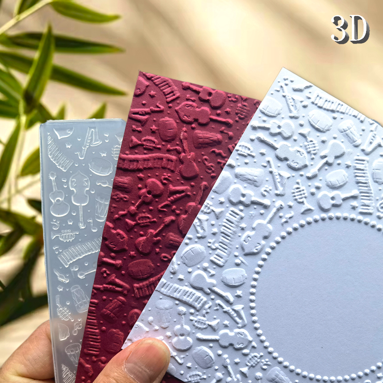 3D Embossed Folder - White, Mu - đánh giá và giá 3D Printing Card