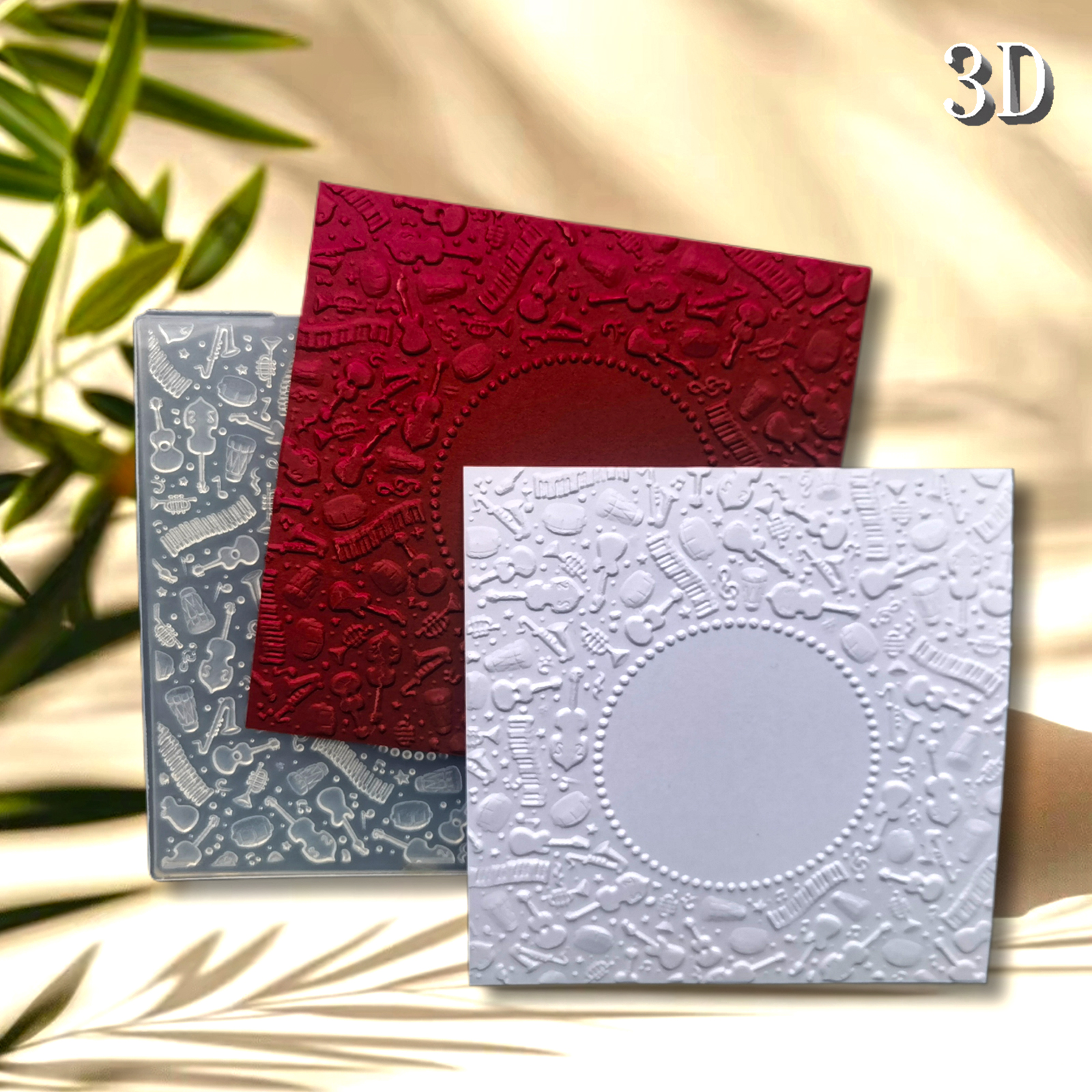 3D Embossed Folder - White, Mu - đánh giá và giá 3D Printing Card