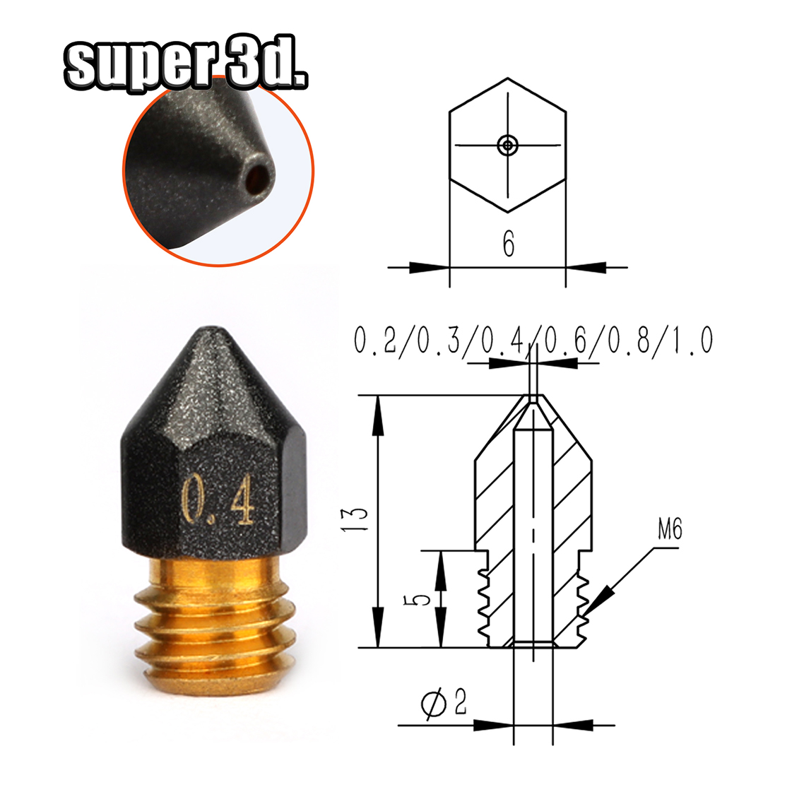 3D Printer MK8 Brass PTFE Nozz - đánh giá và giá 3D Printer Nozzle Brass