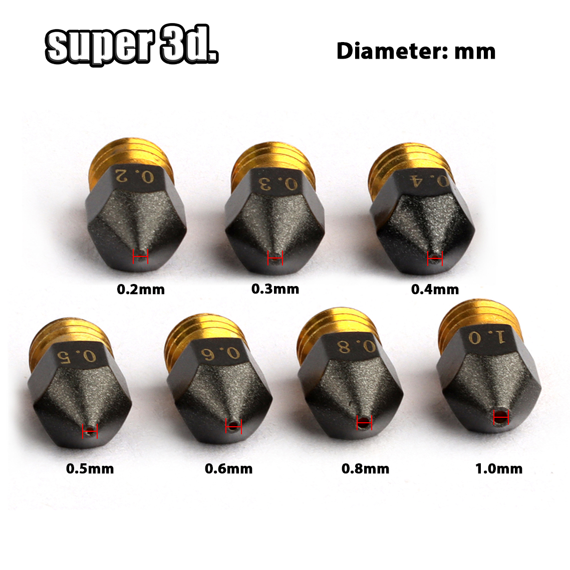 3D Printer MK8 Brass PTFE Nozz - đánh giá và giá 3D Printer Nozzle Brass